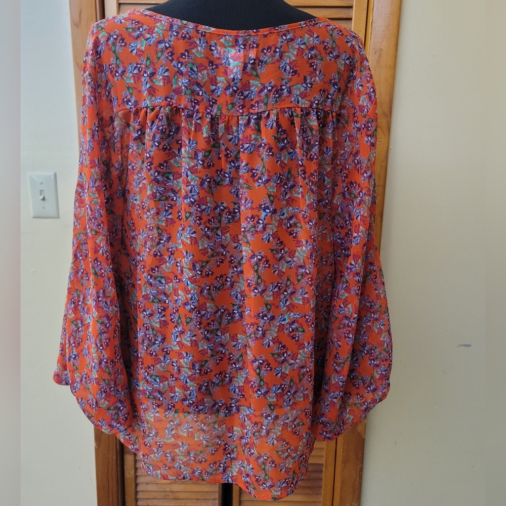 NWOT Old Navy Floral Open Cardigan Blouse Size Large - Picture 4 of 13